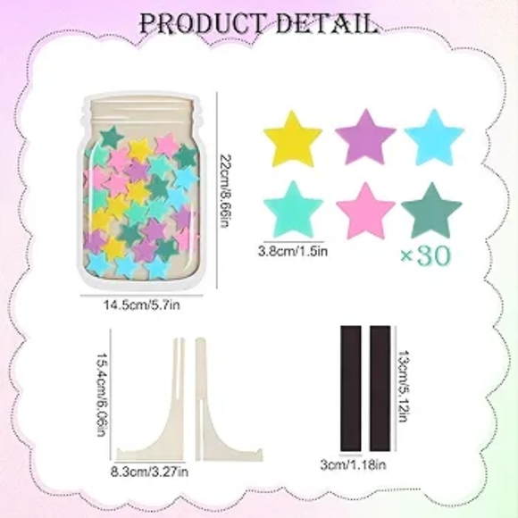 Stars Magnetic Jar,Reward Kids Star Jars, Magnetic Reward Star Jar for Classroom - Picture 2 of 7